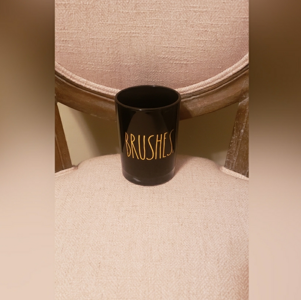 Rae Dunn glass brushes container